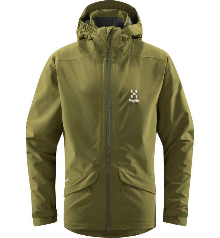 Olive Green Kids Haglofs Mila Jacket Junior Tops ZXT0L844