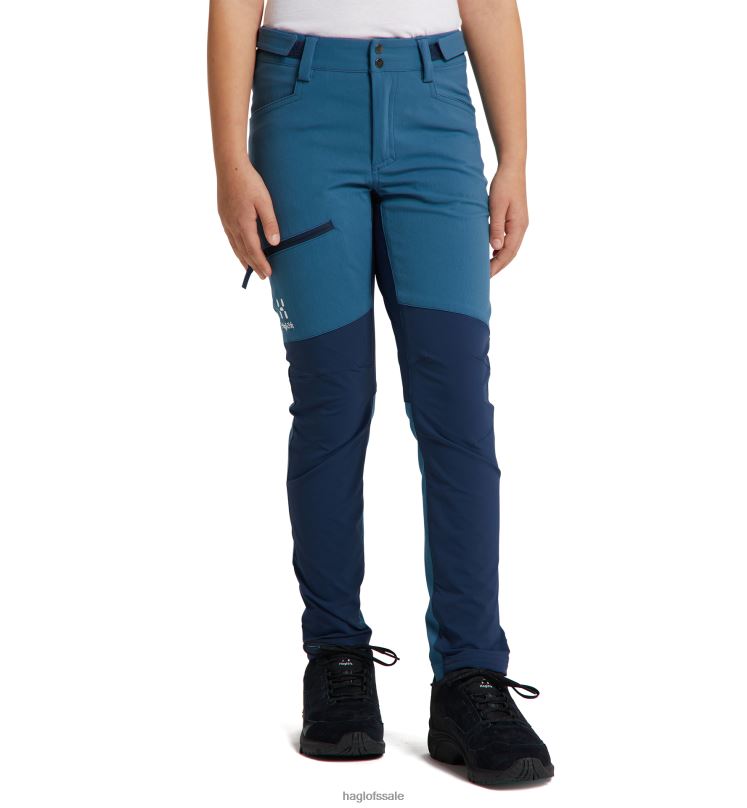 Dark Ocean/Tarn Blue Kids Haglofs Rugged Pant Junior Bottoms ZXT0L852
