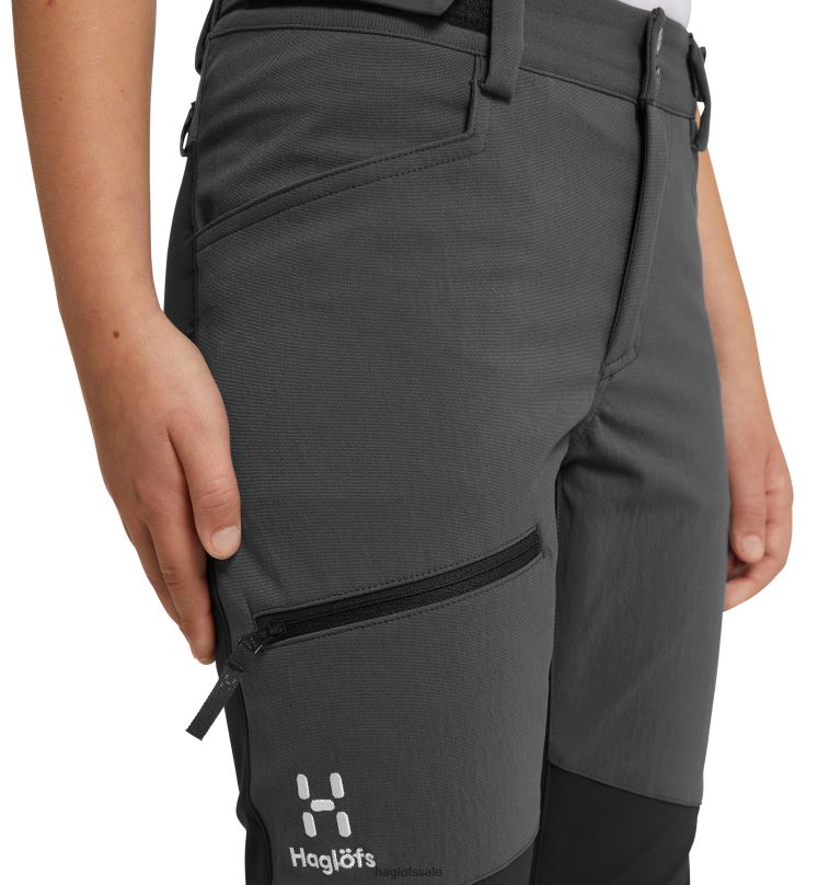Magnetite/True Black Kids Haglofs Rugged Pant Junior Bottoms ZXT0L854
