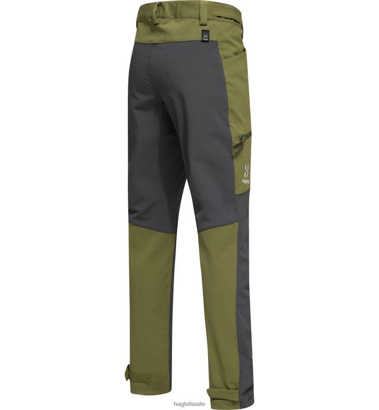 Olive Green/Magnetite Kids Haglofs Rugged Pant Junior Bottoms ZXT0L847