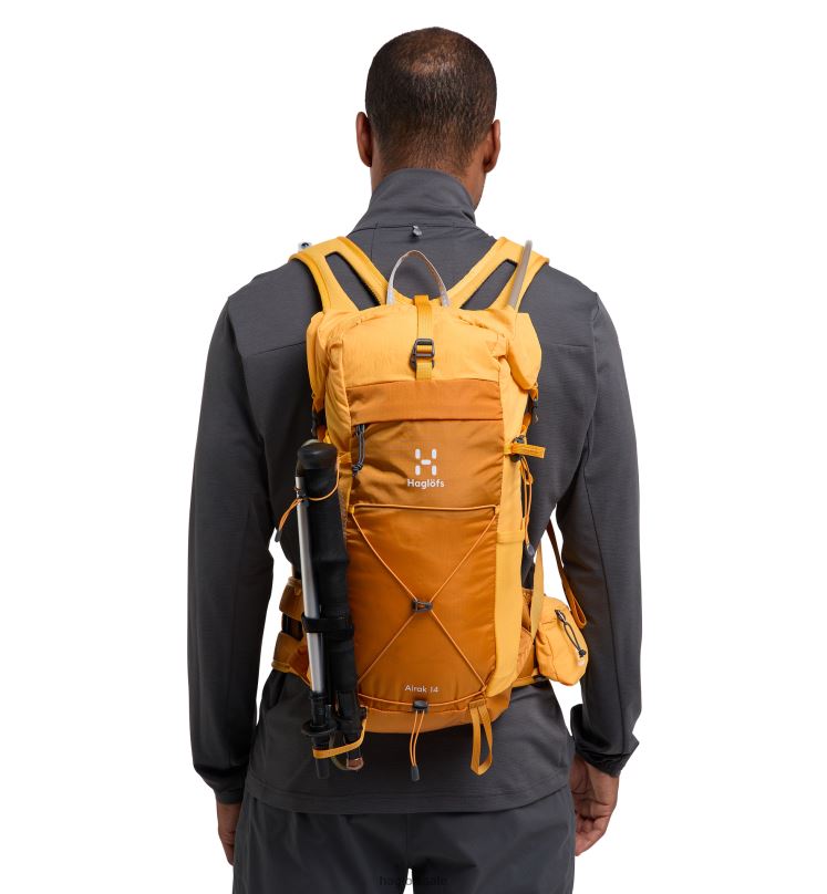 Desert Yellow/Sunny Yellow Men Haglofs L.I.M Airak 14 Backpacks & Bags ZXT0L477