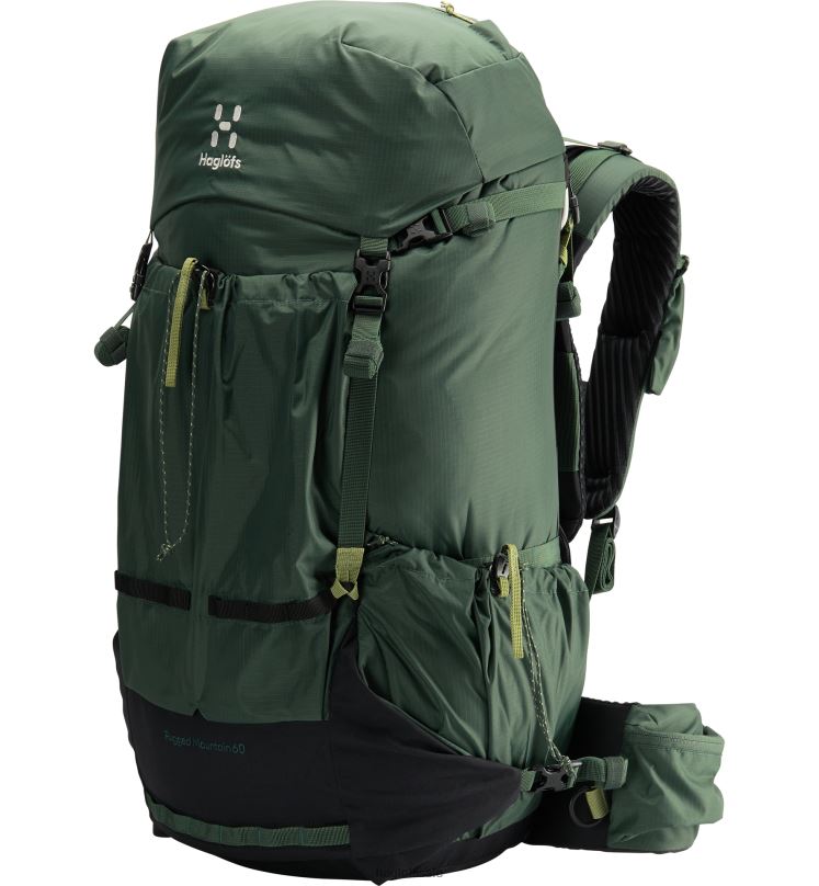 Fjell Green/True Black Men Haglofs Rugged Mountain 60 Backpacks & Bags ZXT0L485