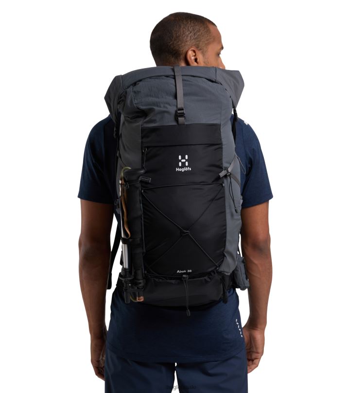 True Black/Magnetite Men Haglofs L.I.M Airak 38 Backpacks & Bags ZXT0L470