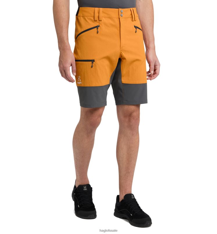 Desert Yellow/Magnetite Men Haglofs Mid Slim Shorts Bottoms ZXT0L362