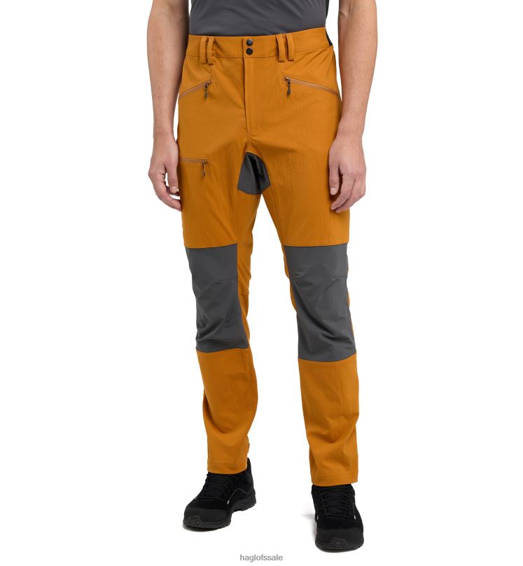 Golden Brown/Magnetite Men Haglofs Mid Slim Pant Bottoms ZXT0L288