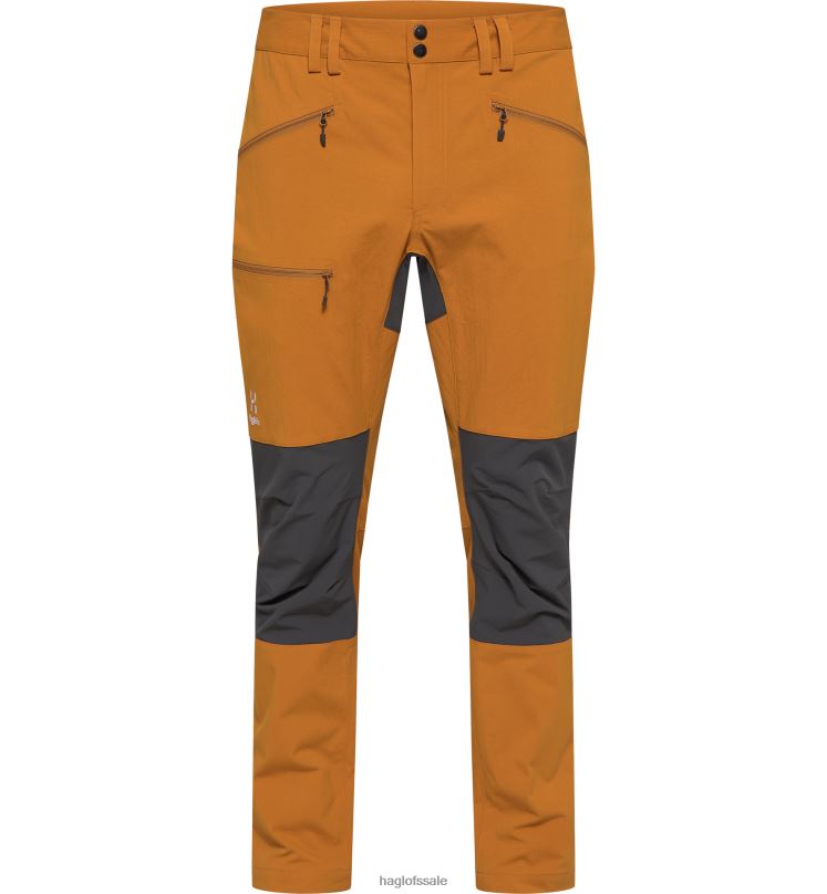 Golden Brown/Magnetite Men Haglofs Mid Slim Pant Bottoms ZXT0L288