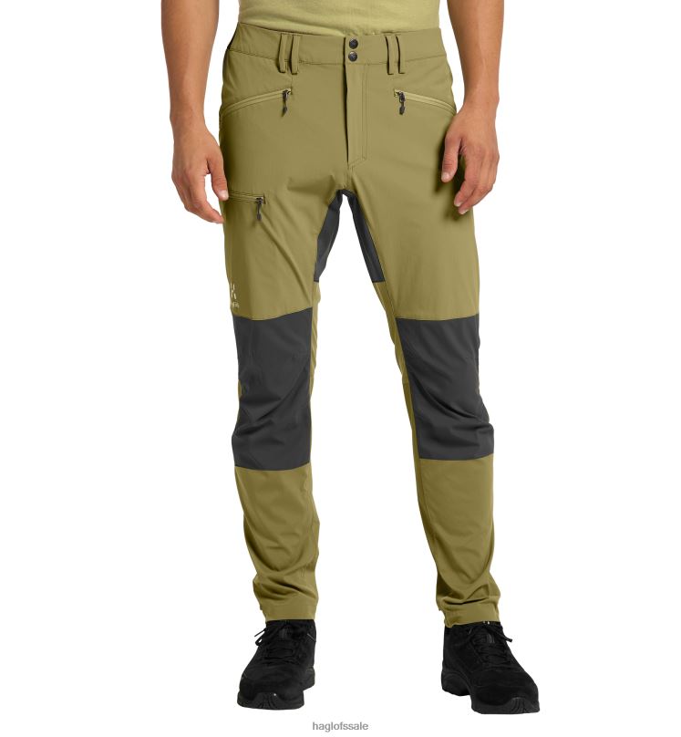 Olive Green/Magnetite Men Haglofs Lite Slim Pant Bottoms ZXT0L328