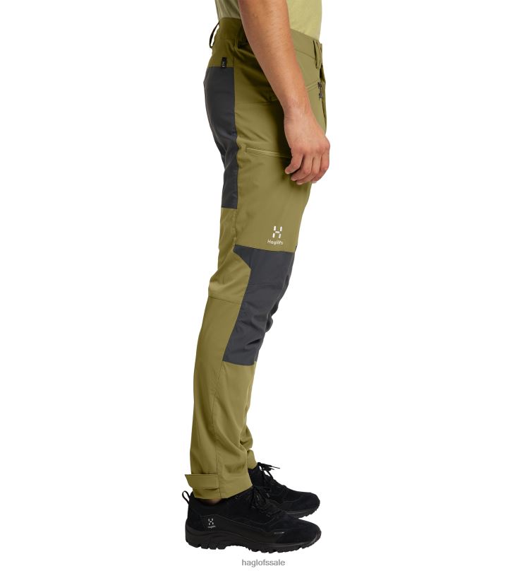 Olive Green/Magnetite Men Haglofs Lite Slim Pant Bottoms ZXT0L328