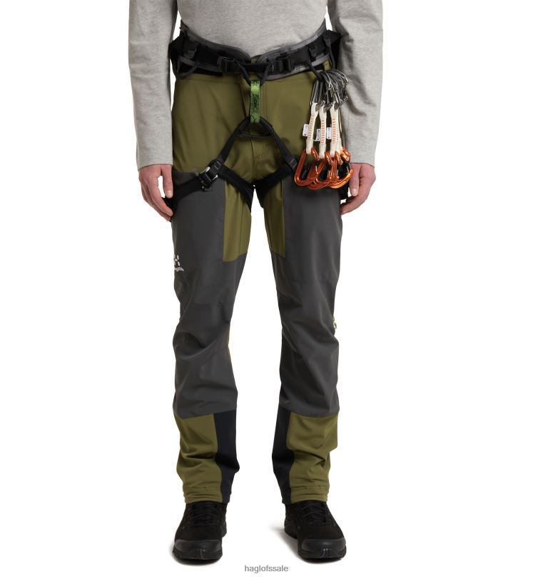 Olive Green/Magnetite Men Haglofs Roc Sight Softshell Pant Bottoms ZXT0L298