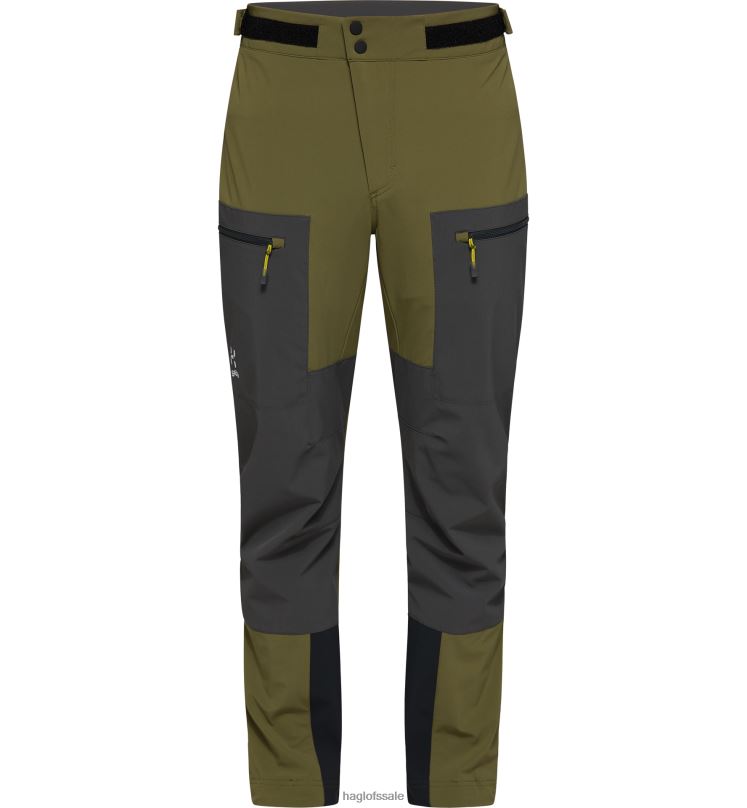 Olive Green/Magnetite Men Haglofs Roc Sight Softshell Pant Bottoms ZXT0L298