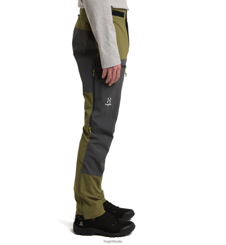 Olive Green/Magnetite Men Haglofs Roc Sight Softshell Pant Bottoms ZXT0L298
