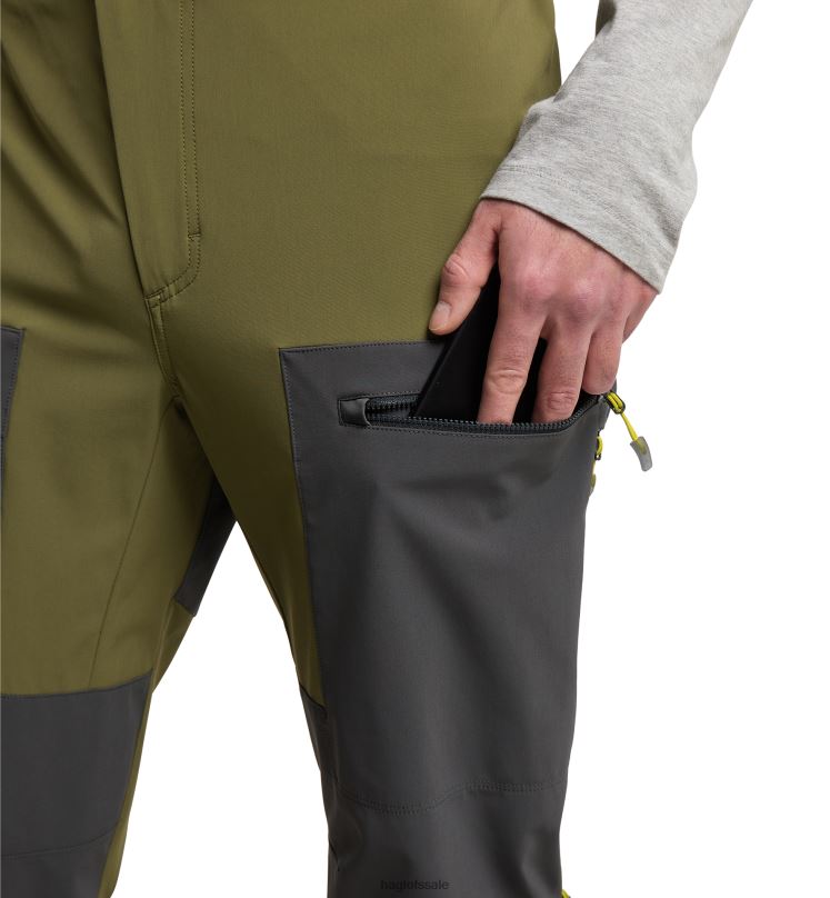 Olive Green/Magnetite Men Haglofs Roc Sight Softshell Pant Bottoms ZXT0L298