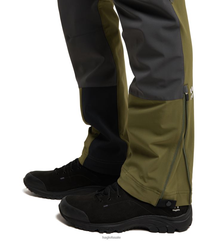 Olive Green/Magnetite Men Haglofs Roc Sight Softshell Pant Bottoms ZXT0L298
