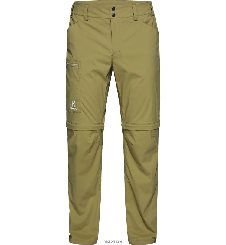 Olive Green Men Haglofs Lite Standard Zip-Off Pant Bottoms ZXT0L330