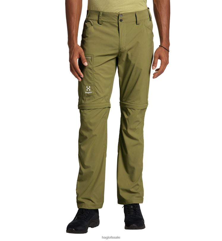 Olive Green Men Haglofs Lite Standard Zip-Off Pant Bottoms ZXT0L330