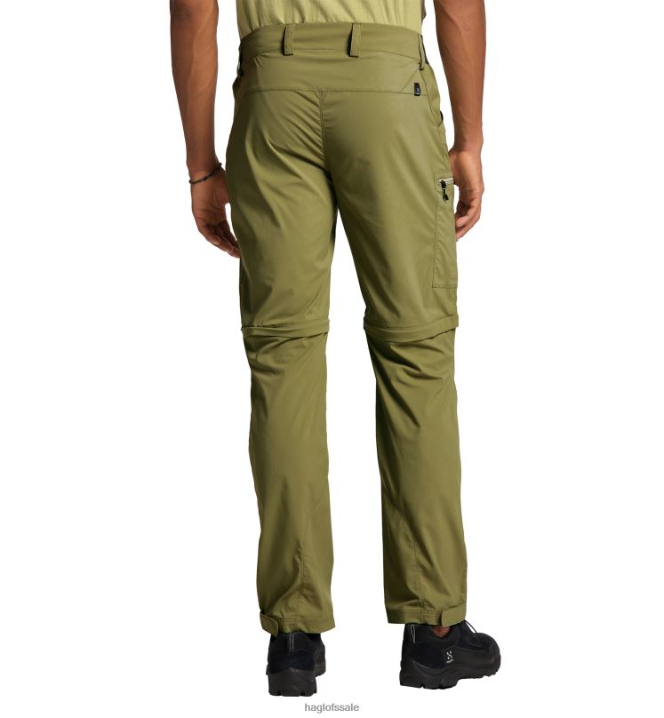 Olive Green Men Haglofs Lite Standard Zip-Off Pant Bottoms ZXT0L330