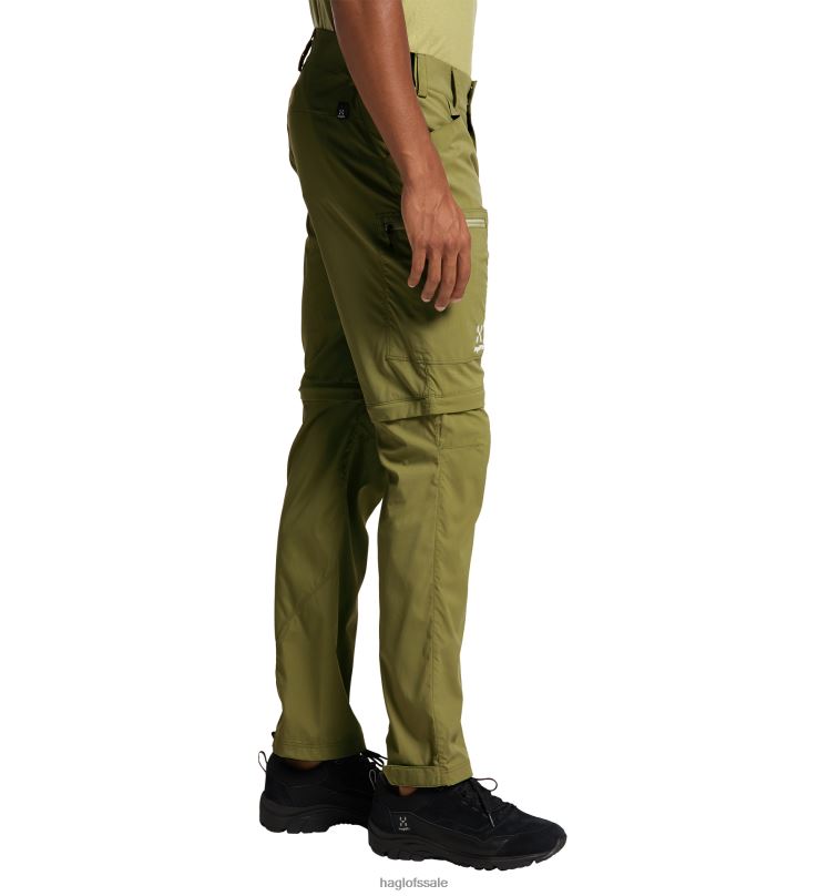 Olive Green Men Haglofs Lite Standard Zip-Off Pant Bottoms ZXT0L330