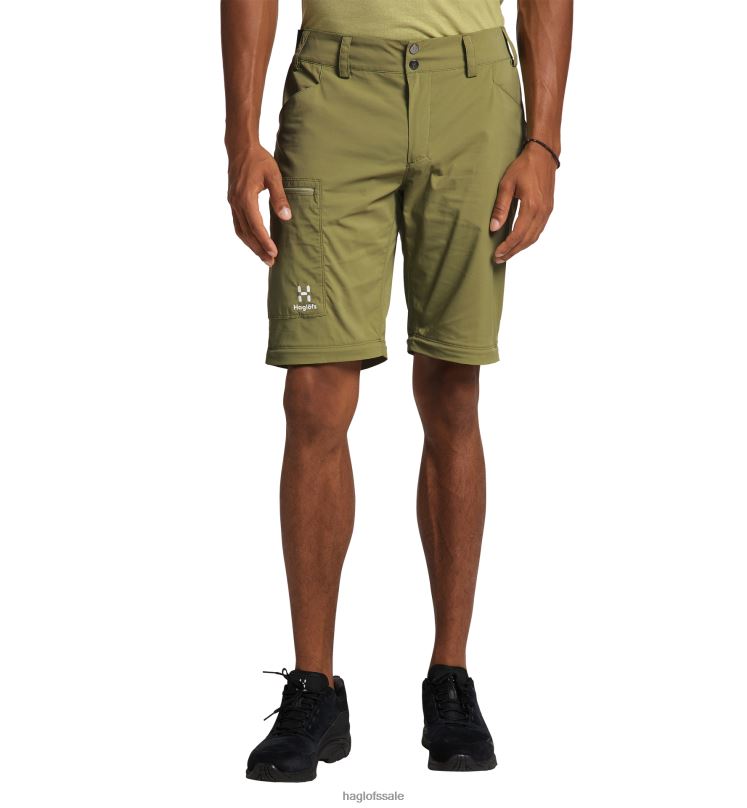 Olive Green Men Haglofs Lite Standard Zip-Off Pant Bottoms ZXT0L330