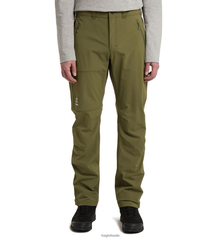 Olive Green Men Haglofs Softshell Standard Pant Bottoms ZXT0L299