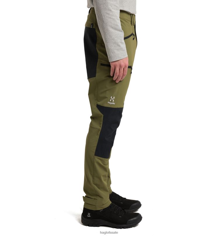 Olive Green/True Black Men Haglofs Mid Slim Pant Bottoms ZXT0L335