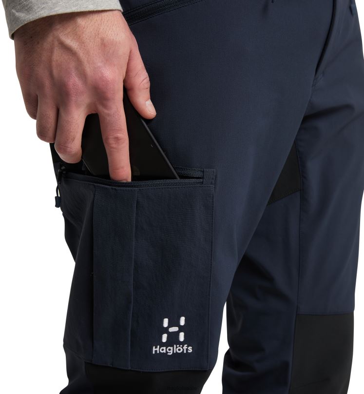 Tarn Blue/True Black Men Haglofs Rugged Slim Pant Bottoms ZXT0L324