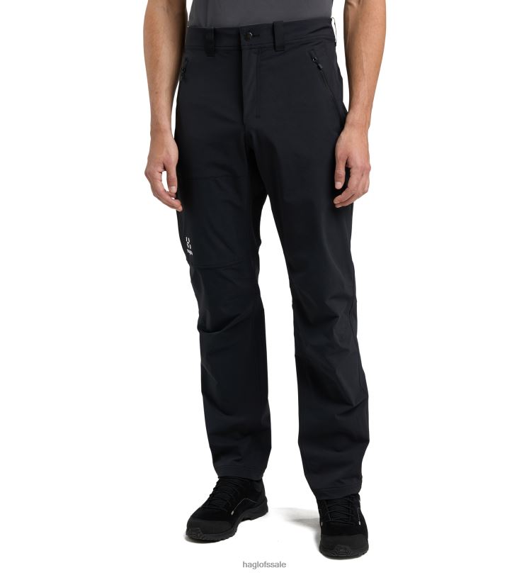 True Black Men Haglofs Move Softshell Standard Pant Bottoms ZXT0L351