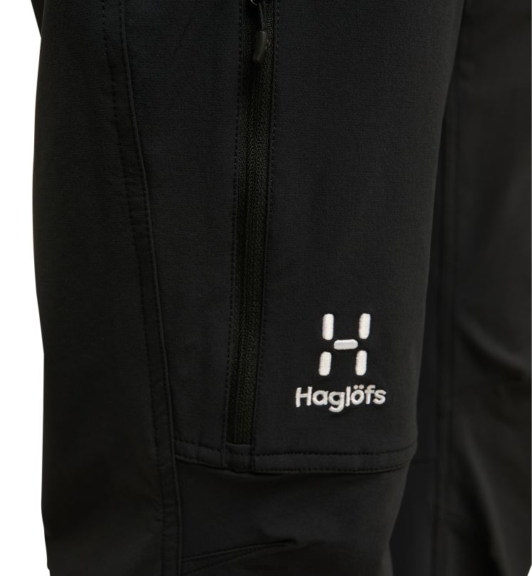 True Black Men Haglofs Move Softshell Standard Pant Bottoms ZXT0L351