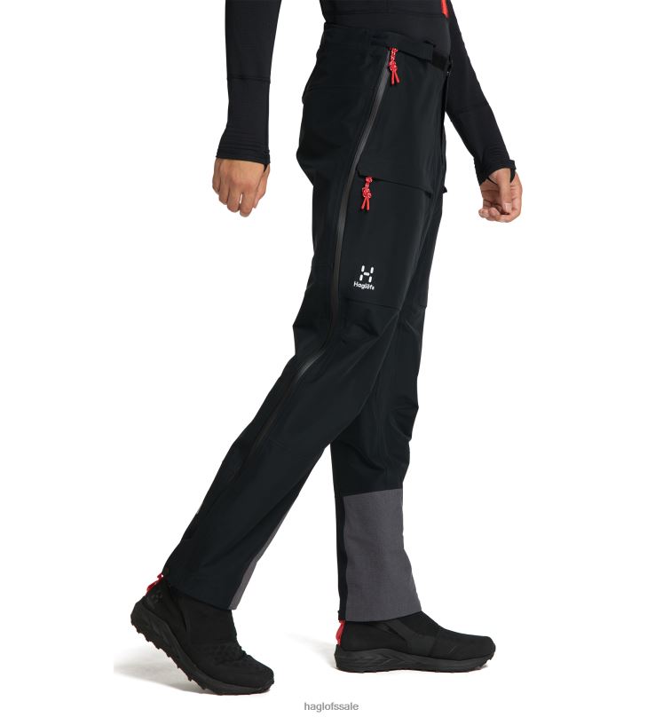 True Black/Zenith Red Men Haglofs L.I.M ZT Shell GTX PRO Pant Bottoms ZXT0L279