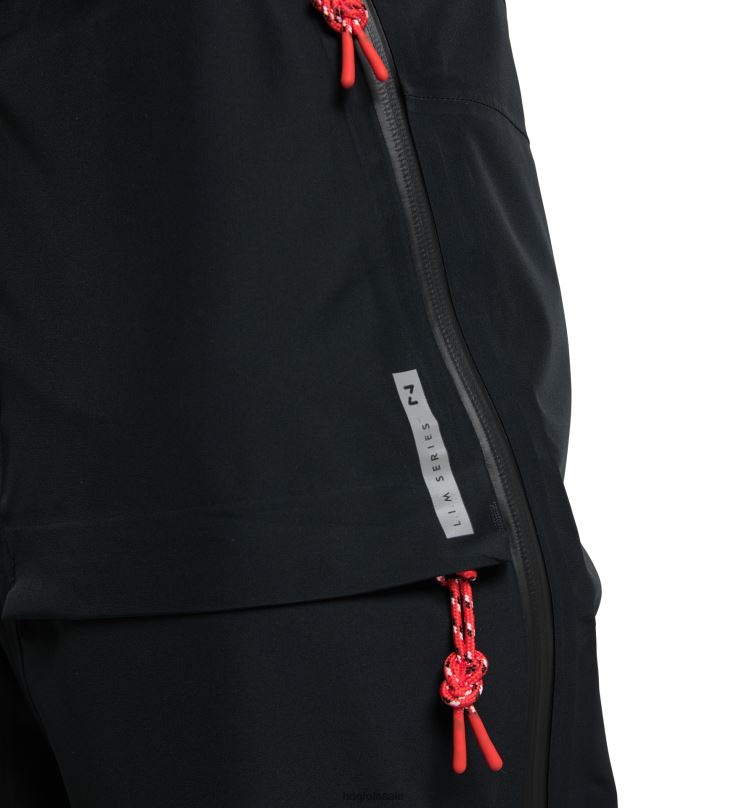 True Black/Zenith Red Men Haglofs L.I.M ZT Shell GTX PRO Pant Bottoms ZXT0L279