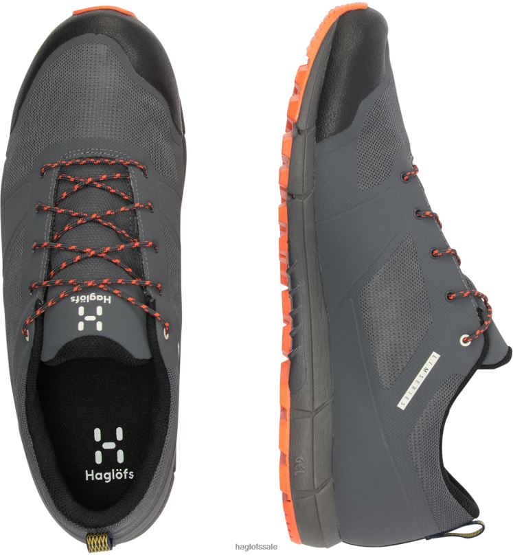 Magnetite/Flame Orange Men Haglofs L.I.M Proof Low Shoes ZXT0L420