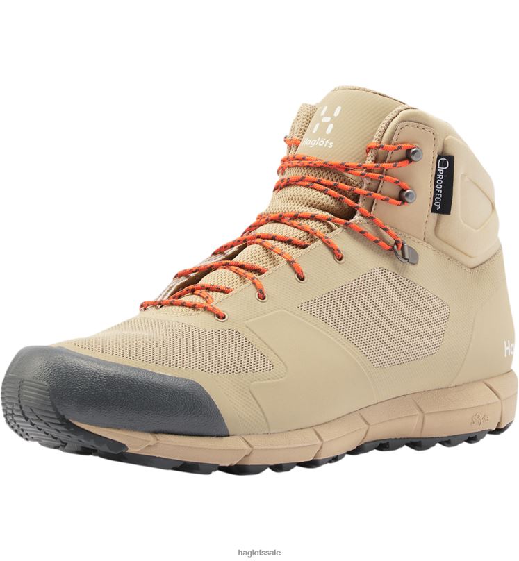 Sand/Flame Orange Men Haglofs L.I.M Proof Mid Shoes ZXT0L421