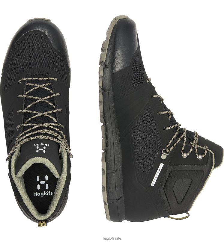 True Black Men Haglofs L.I.M Proof Mid Shoes ZXT0L400