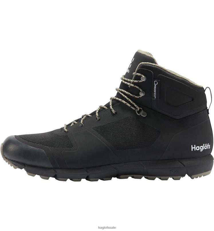 True Black Men Haglofs L.I.M Proof Mid Shoes ZXT0L400