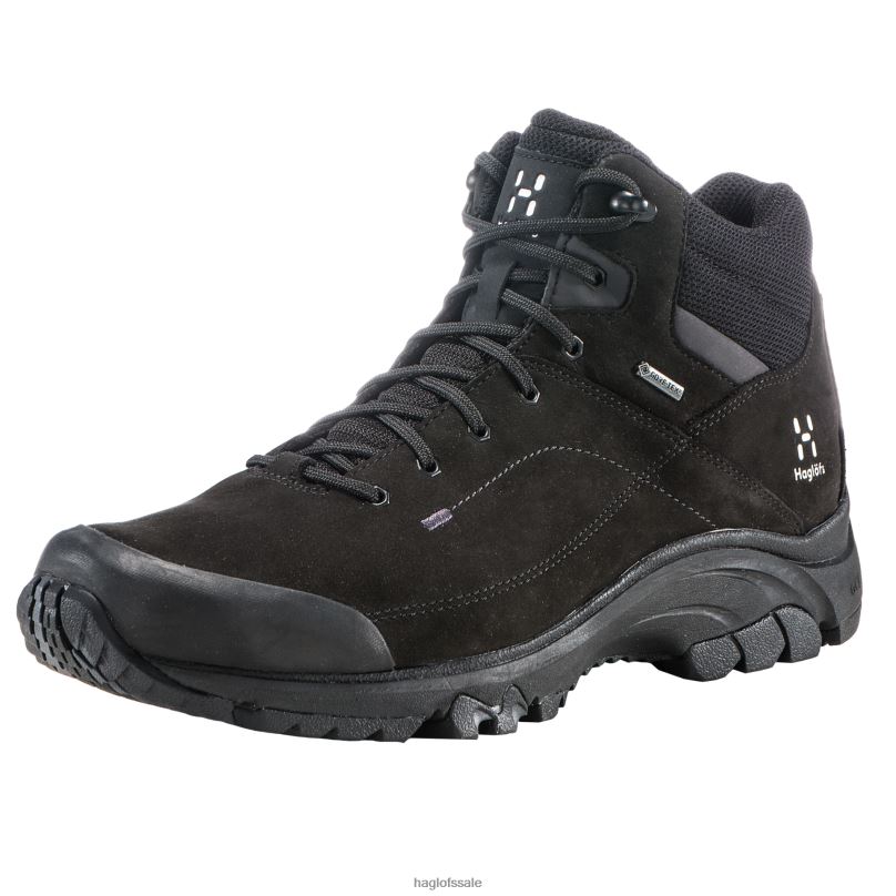 True Black Men Haglofs Ridge GTX Mid Shoes ZXT0L391