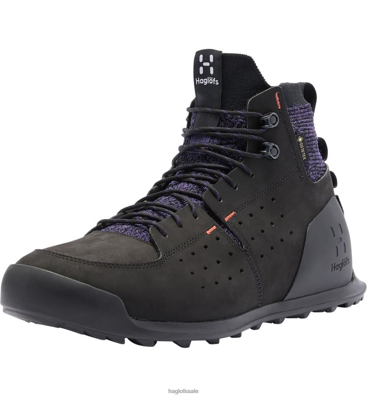 True Black/Purple Rain Men Haglofs Duality AT1 GTX Mid Shoes ZXT0L419
