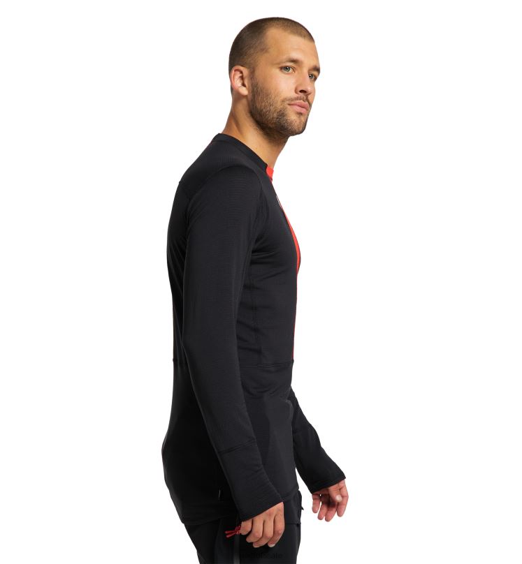 True Black/Zenith Red Men Haglofs L.I.M ZT Base Tops ZXT0L272