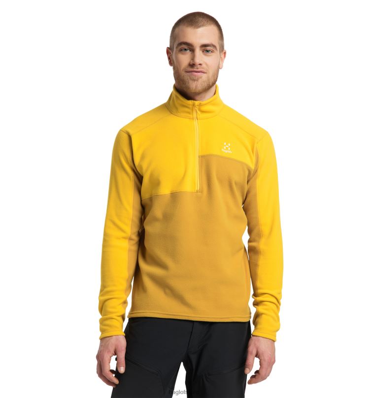 Autumn Leaves/Pumpkin Yellow Men Haglofs Buteo 1/2 Zip Tops ZXT0L244