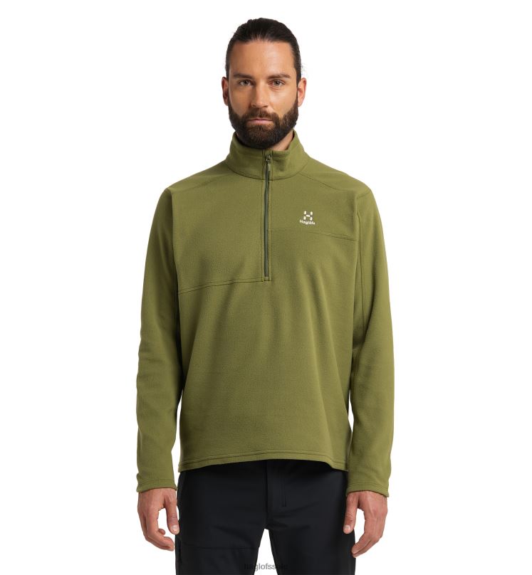 Olive Green Men Haglofs Buteo 1/2 Zip Tops ZXT0L242