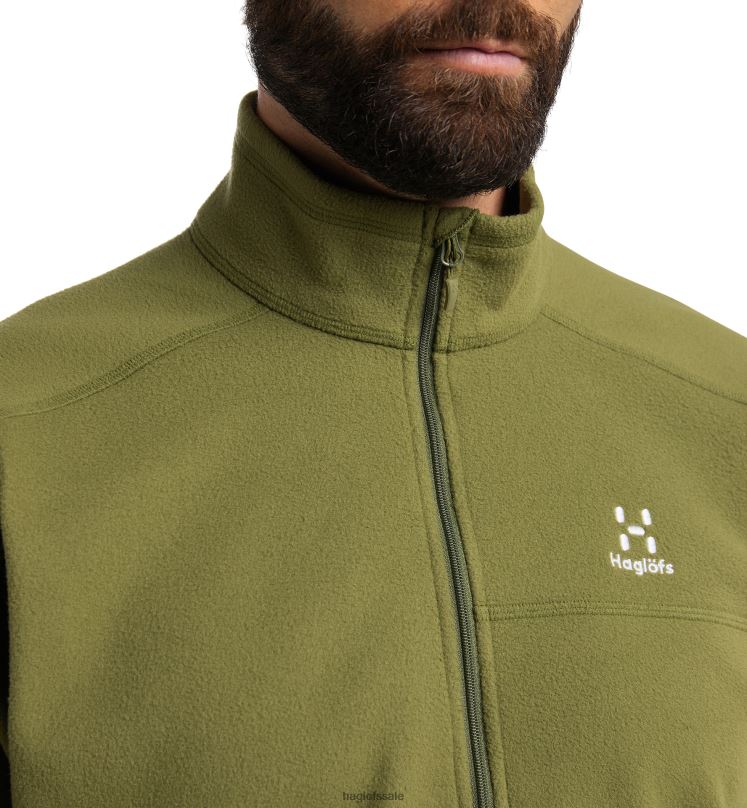 Olive Green Men Haglofs Buteo 1/2 Zip Tops ZXT0L242