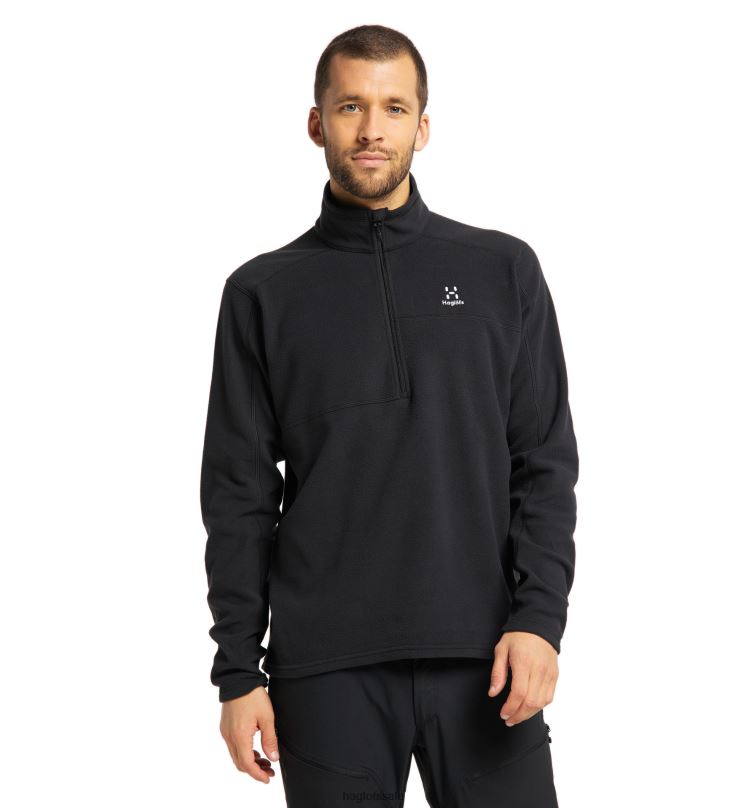 True Black Men Haglofs Buteo 1/2 Zip Tops ZXT0L240
