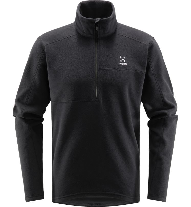 True Black Men Haglofs Buteo 1/2 Zip Tops ZXT0L240