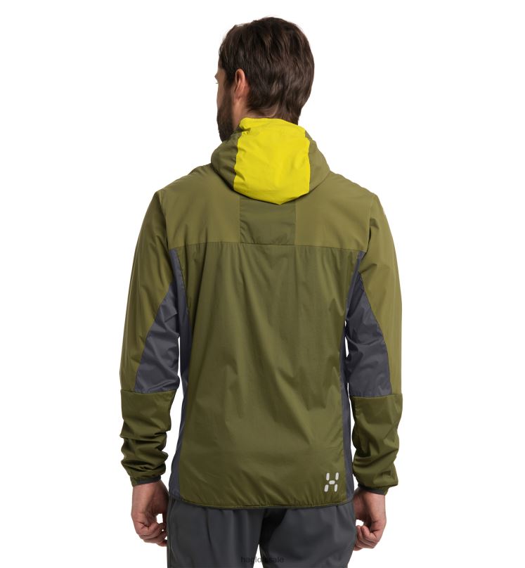 Aurora/Olive Green Men Haglofs L.I.M Alpha Hood Tops ZXT0L212