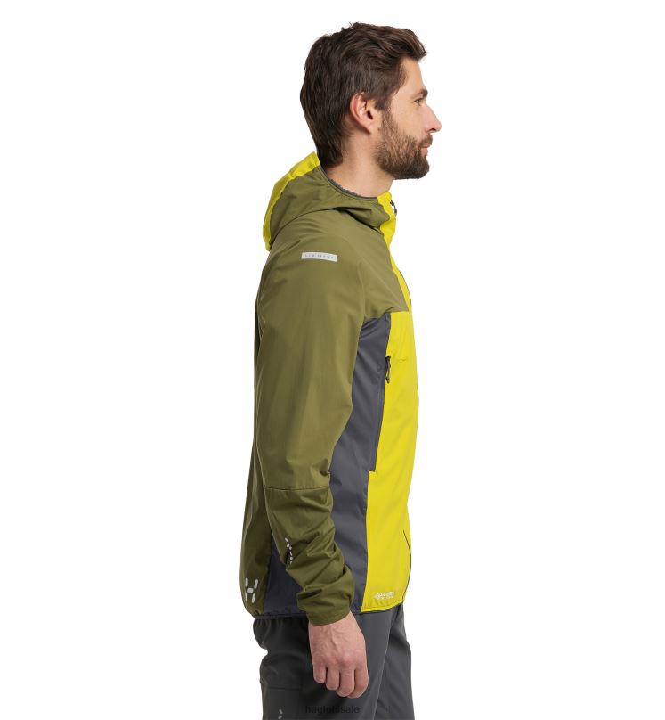 Aurora/Olive Green Men Haglofs L.I.M Alpha Hood Tops ZXT0L212