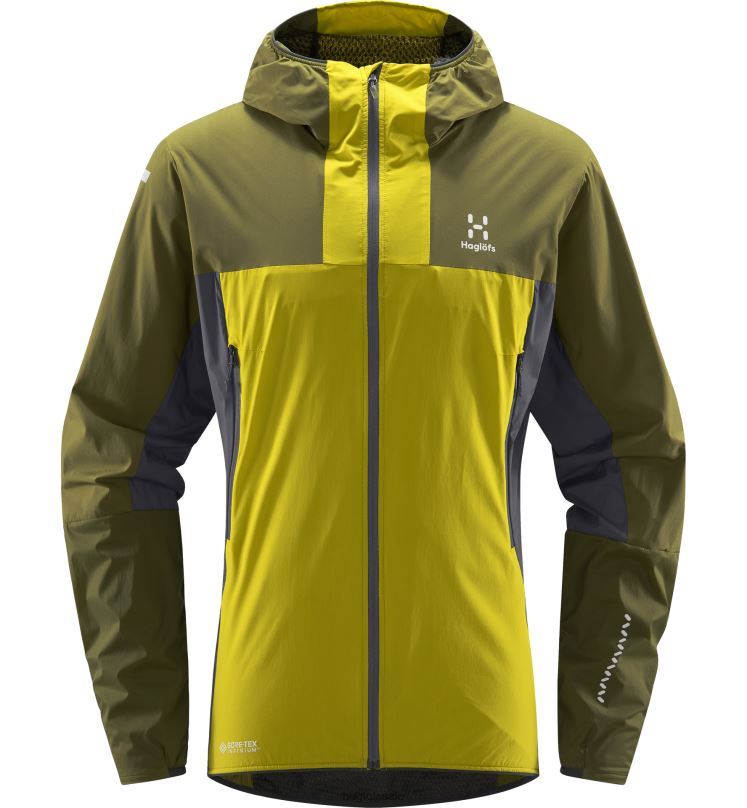 Aurora/Olive Green Men Haglofs L.I.M Alpha Hood Tops ZXT0L212