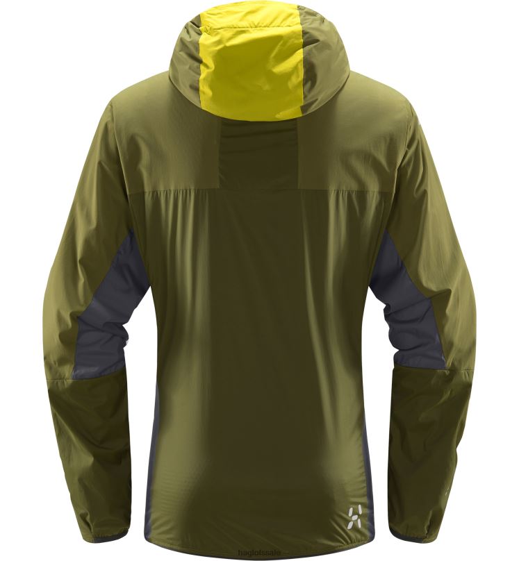 Aurora/Olive Green Men Haglofs L.I.M Alpha Hood Tops ZXT0L212