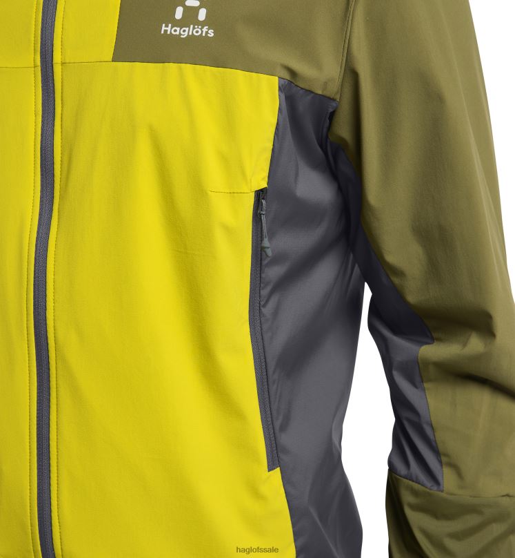 Aurora/Olive Green Men Haglofs L.I.M Alpha Hood Tops ZXT0L212