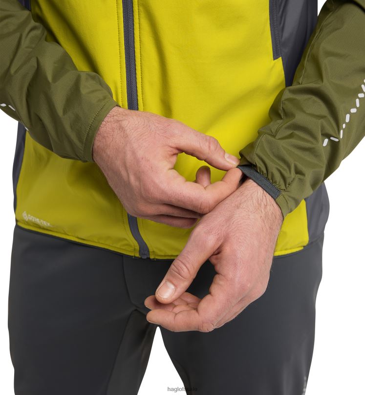 Aurora/Olive Green Men Haglofs L.I.M Alpha Hood Tops ZXT0L212