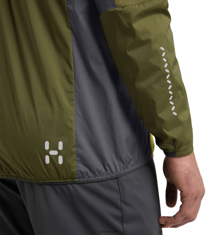 Aurora/Olive Green Men Haglofs L.I.M Alpha Hood Tops ZXT0L212