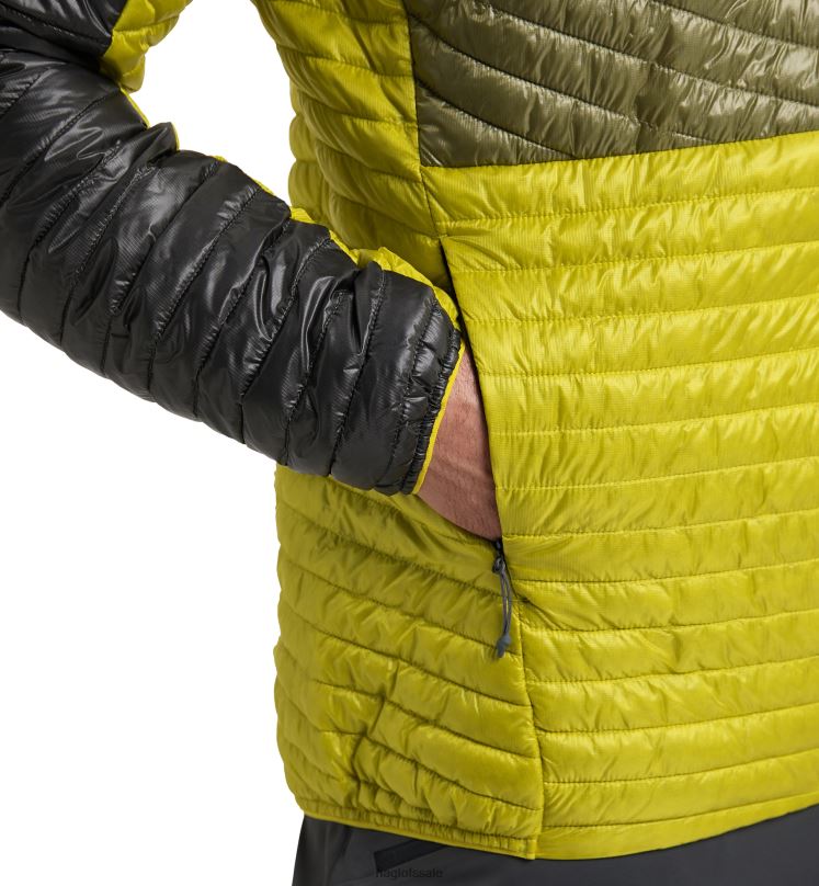 Aurora/Olive Green Men Haglofs L.I.M Mimic Hood Tops ZXT0L225
