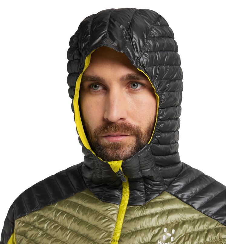 Aurora/Olive Green Men Haglofs L.I.M Mimic Hood Tops ZXT0L225